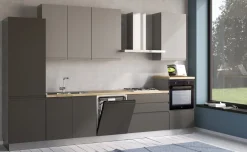 Iris cucina 360 cm colore grigio scuro e grigio chiaro con lavastoviglie