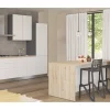 Iris isola 2 ante, 3 cassetti bianco opaco con top rovere kadiz L185,2 cm