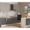Iris isola 2 ante grigio scuro con top rovere kadiz L125,2 cm