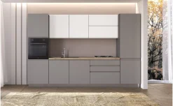 Iris Plus cucina L330 cm con piano a gas, disponibile in vari colori