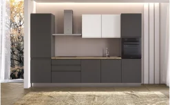 Iris Plus cucina L330 cm con piano induzione, disponibile in vari colori