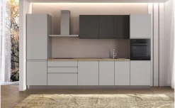 Iris Plus cucina L360 cm con piano a induzione, disponibile in vari colori