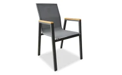Iroko sedia in alluminio antracite e grigio scuro
