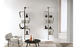 Iron libreria in metallo verniciato bronzo
