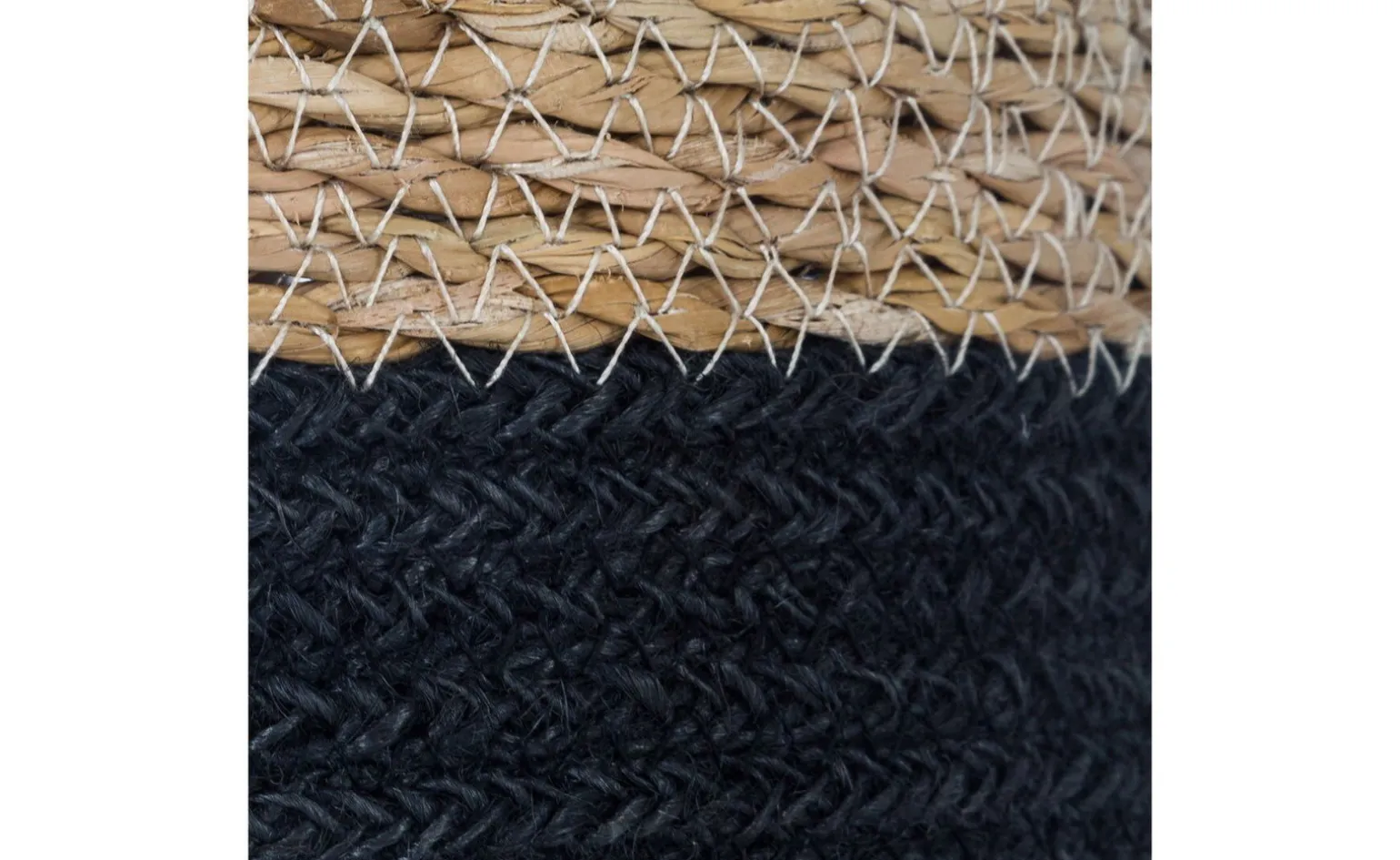 Juta cestino naturale e nero h21,5 cm