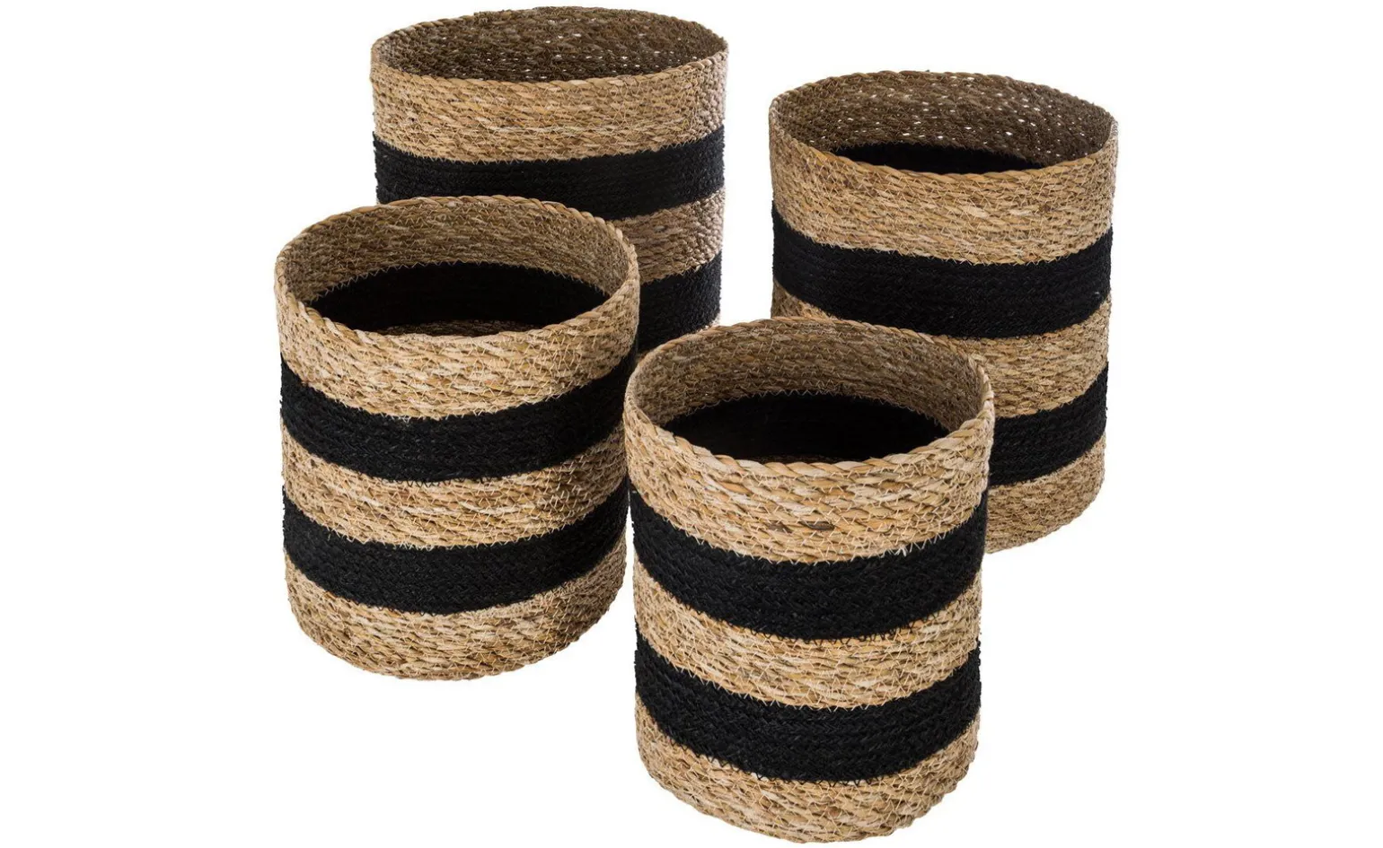 Juta cestino naturale e nero h21,5 cm