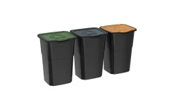Kit 3 pezzi pattumiera Eco3 50 L 39x36xh54