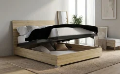 Laura letto matrimoniale contenitore rovere cadiz