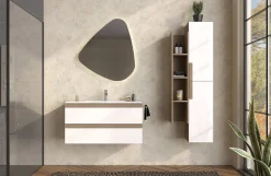 Laura mobile bagno componibile con libreria a giorno, pensile e specchiera