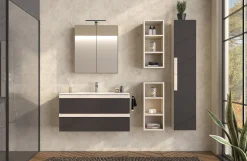 Laura mobile bagno con lavabo, pensili e colonna