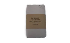 Lenzuolo con angoli in cotone piazza e mezza tortora
