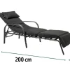 Lettino lounge Relax – schienale reclinabile – nero