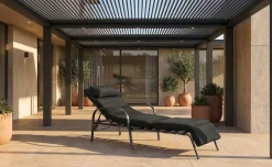 Lettino lounge Relax – schienale reclinabile – nero