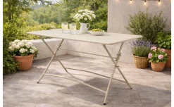 Levanto tavolo rettangolare in ferro crema 110x70 cm