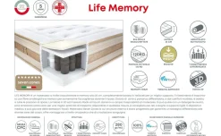 Life memory materasso matrimoniale 180x200 cm