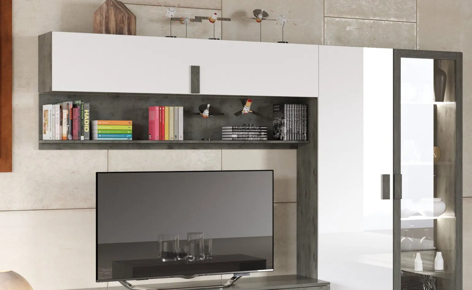 Lisbona mensola in pannello colore grigio L140 cm