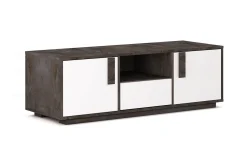 Lisbona porta TV bianco lucido e grigio