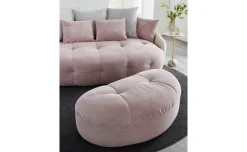 Macaron pouf in tessuto cipria