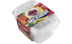 Mc Fresh Set 3 Contenitori Alimentari 1,2 Litri 19,8 x 14,2 x 7,7 cm