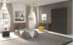 Mia cameretta noce biondo e ossido, letto una piazza e mezza senza contenitore