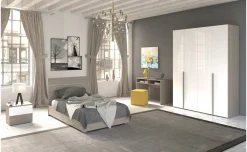 Mia cameretta olmo delicato e bianco lucido, letto piazza e mezza senza contenitore