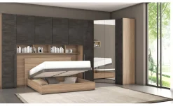 Mia letto con contenitore noce biondo