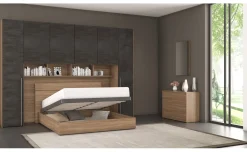 Mia letto con contenitore noce biondo