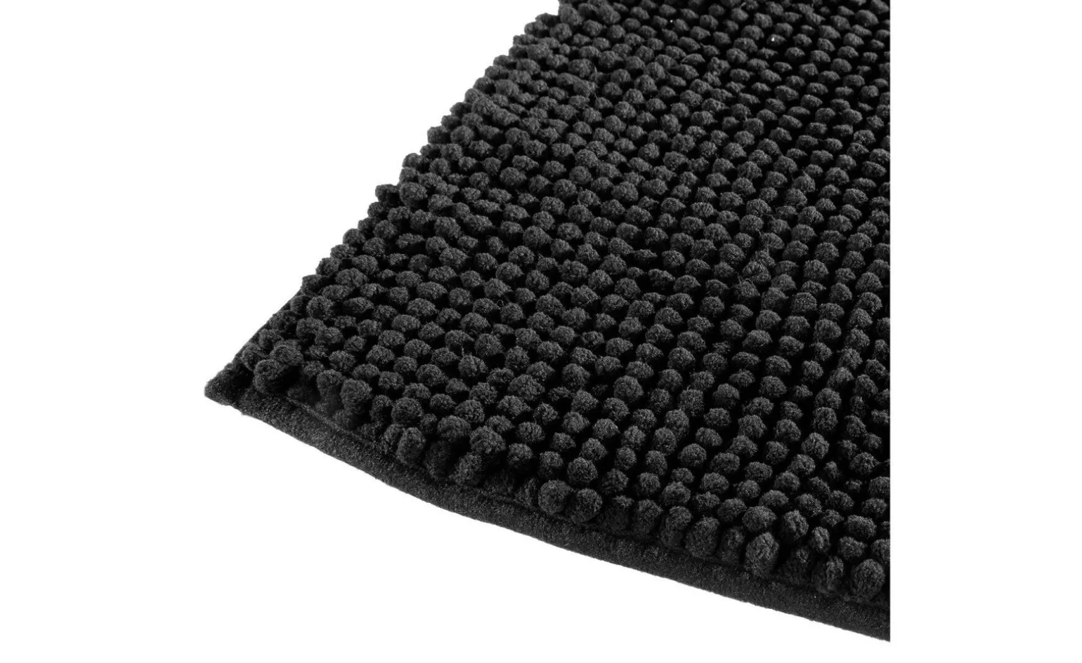 Mini tappeto bagno nero in poliestere 50x80 cm