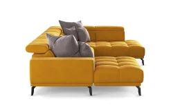 Narciso divano relax doppio angolo in tessuto giallo