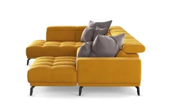 Narciso divano relax doppio angolo in tessuto giallo