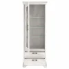Nizza vetrina in laminato bianco 1 anta 2 cassetti