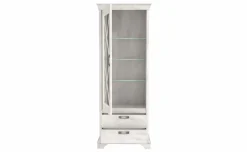 Nizza vetrina in laminato bianco 1 anta 2 cassetti