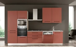Noa cucina 330 cm colore rosso ruggine