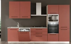 Noa cucina 330 cm colore rosso ruggine