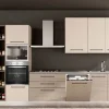 Noa cucina 390 cm colore rovere grigio e grigio angora