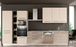 Noa cucina 390 cm colore rovere grigio e grigio angora