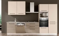 Noa cucina 330 cm colore rovere grigio e grigio angora
