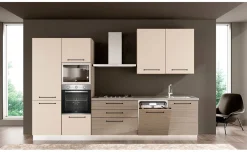 Noa cucina 330 cm colore rovere grigio e grigio angora