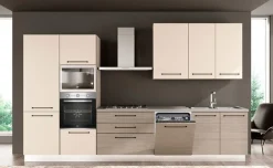 Noa cucina 360 cm colore rovere grigio e grigio angora