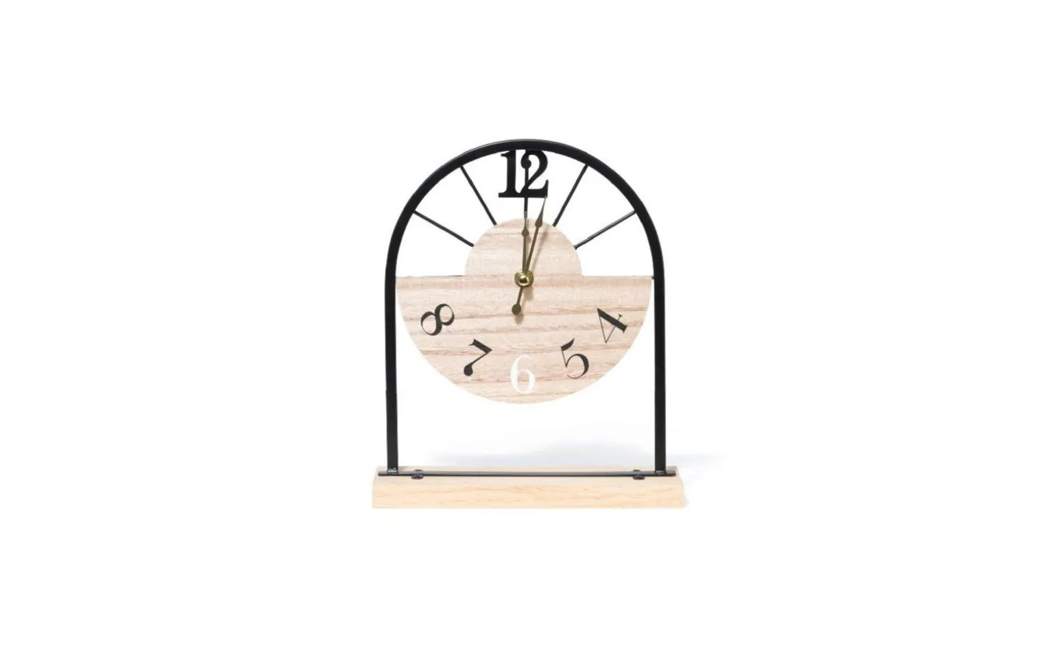 Orologio legno metallo 22x7x26 centimetri