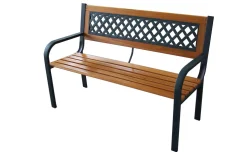 Panchina 2 posti in legno e ghisa 118x52 cm