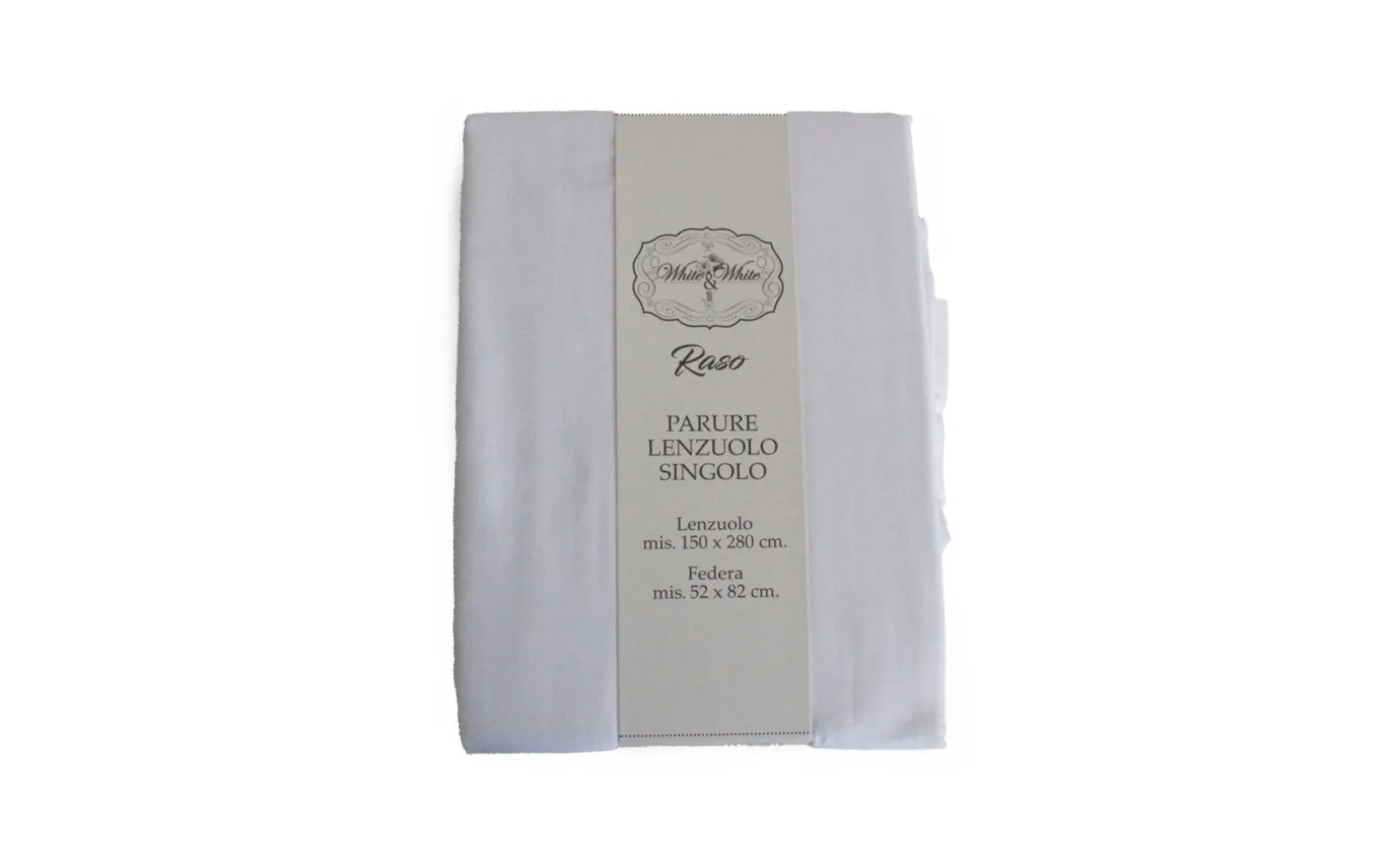 Parure lenzuolo singolo con federa in raso bianco
