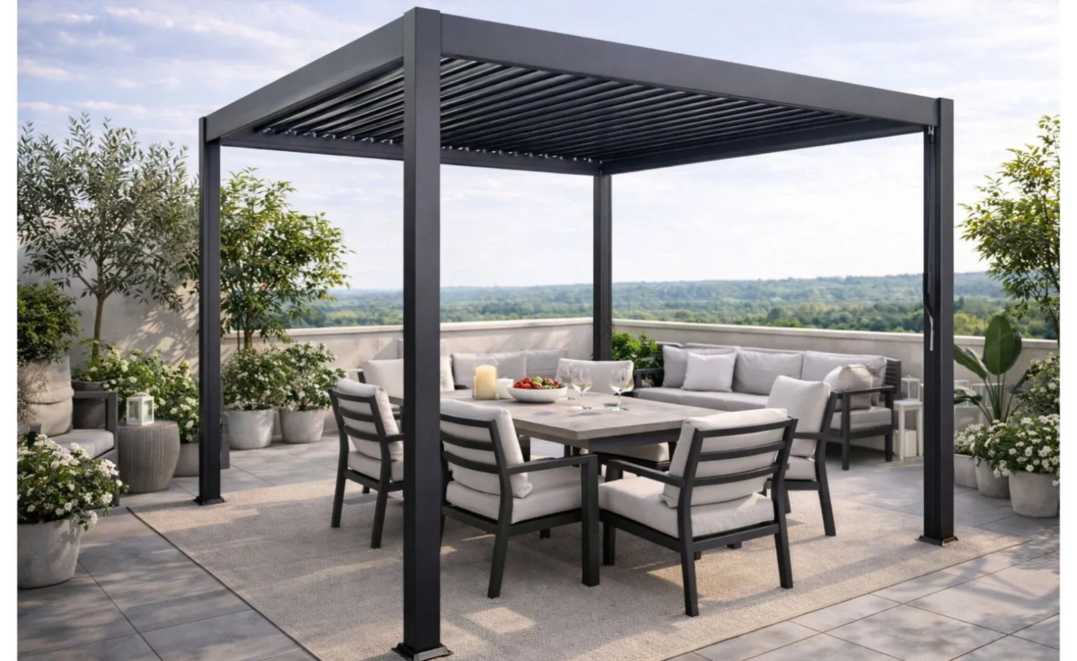 Pergola bioclimatica antracite 300x300 cm