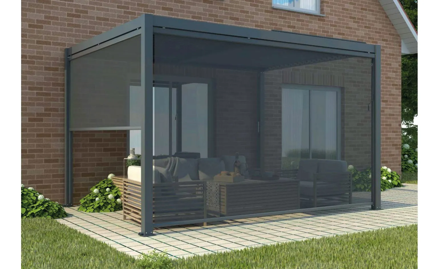 Pergola bioclimatica antracite 390x300 cm