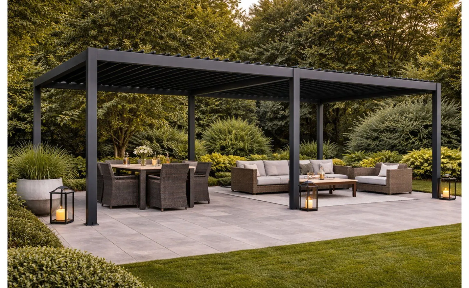 Pergola bioclimatica antracite 585x300 cm