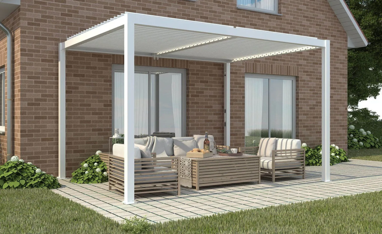 Pergola bioclimatica bianca 390x300 cm