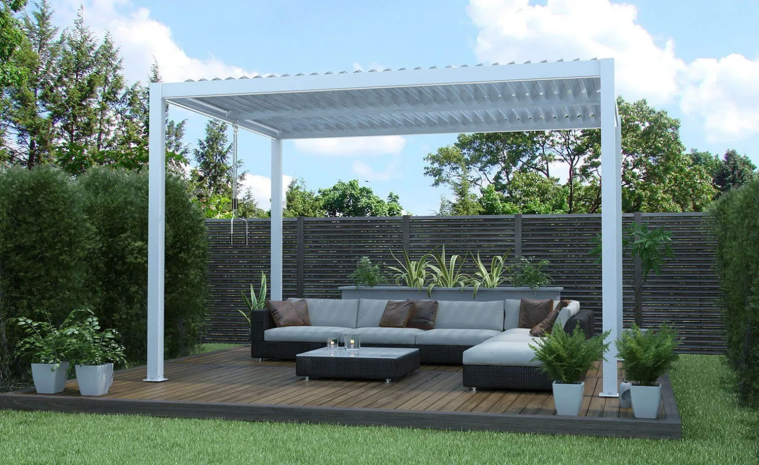 Pergola bioclimatica bianca 390x300 cm