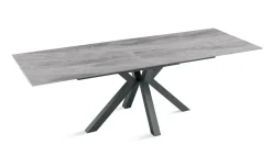 Petra tavolo allungabile antracite/marmo grigio lucido