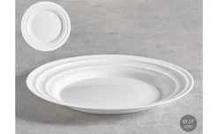 Piatto piano onde opale bianco Ø27 cm
