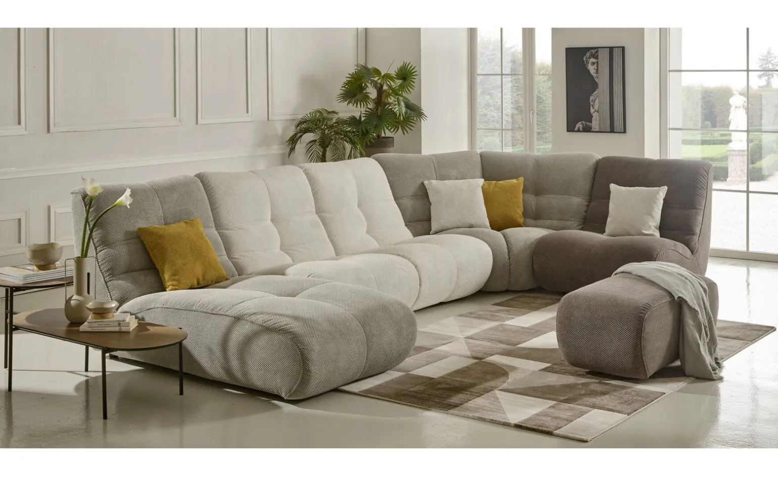 Piuma elemento 2 posti bianco